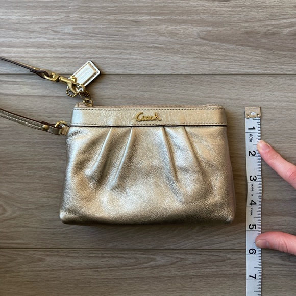 COACH | gold leather wristlet - Picture 6 of 6